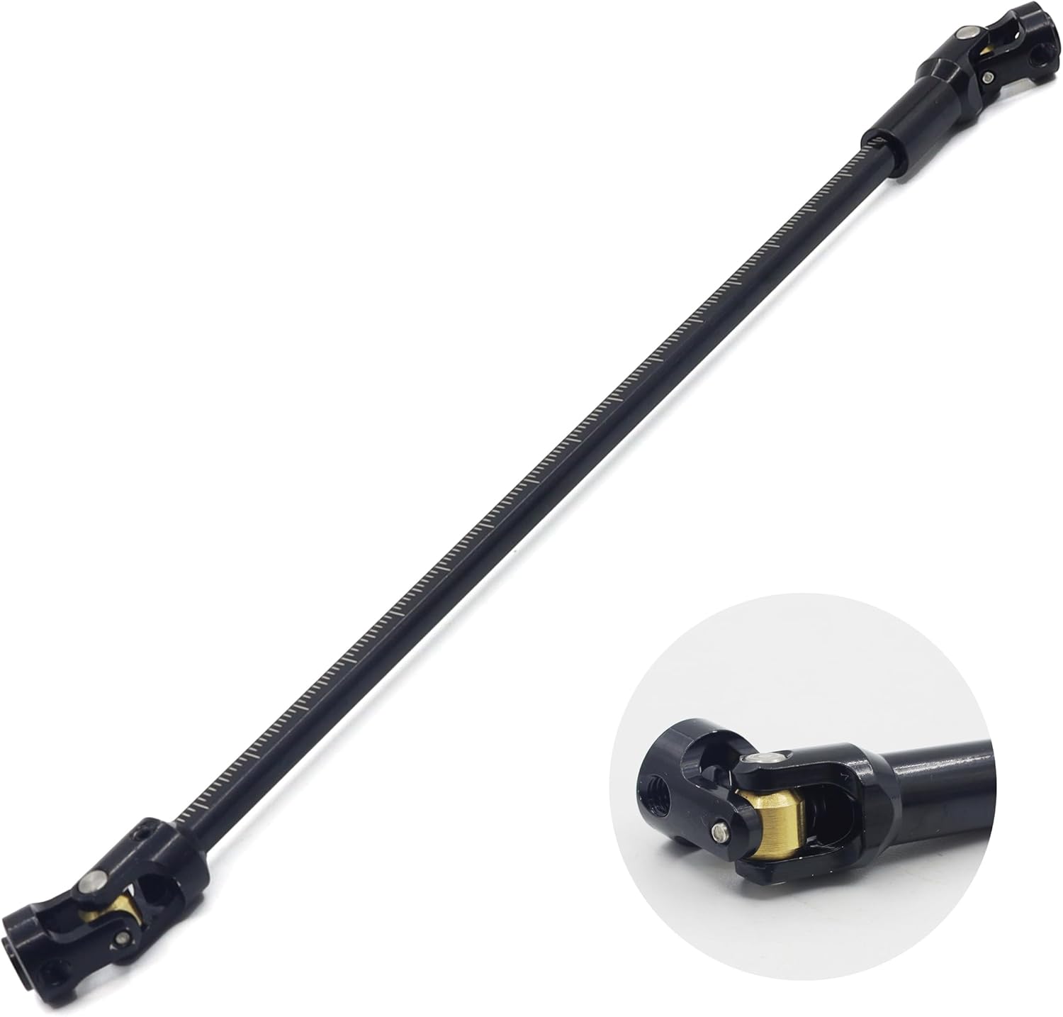 Stainless Steel Cut to Length Driveshaft 68-229mm U-Joint Drive Shaft for 1/10 RC Rig Crawler Sportys 1.9 Shafty Capra SCX10 DIY(Black)