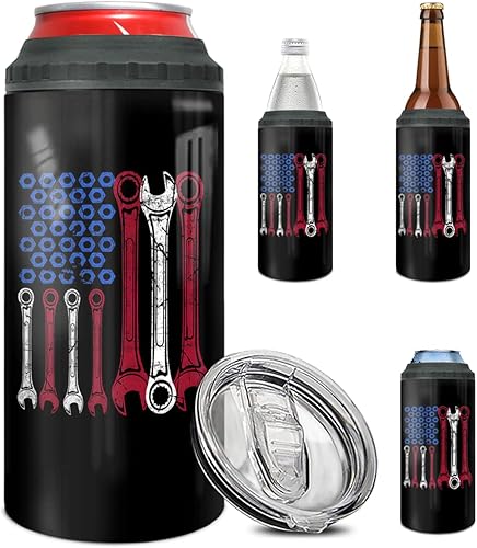 Miniatura 8 de winorax Regalos para conductores de autobús escolar, 4 en 1, vaso enfriador de latas de acero inoxidable, taza de viaje para café con tapa