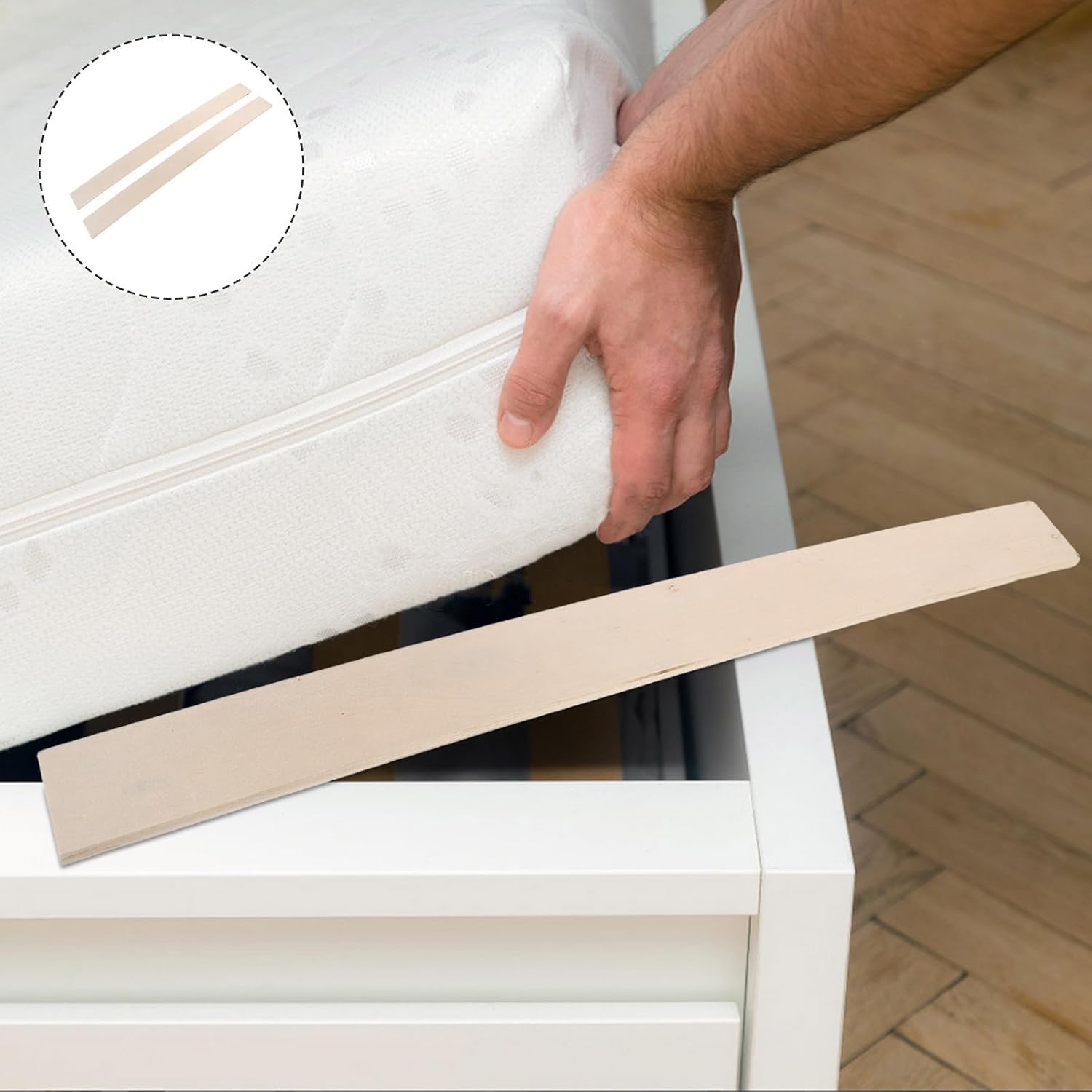 GANAZONO Wooden Bed Slats Wood Slats Replacement 2pcs for Mattress Support with Exceptional Strength and Quick Installation Under Mattress Support, Easy Assembly for Single Bed Frame