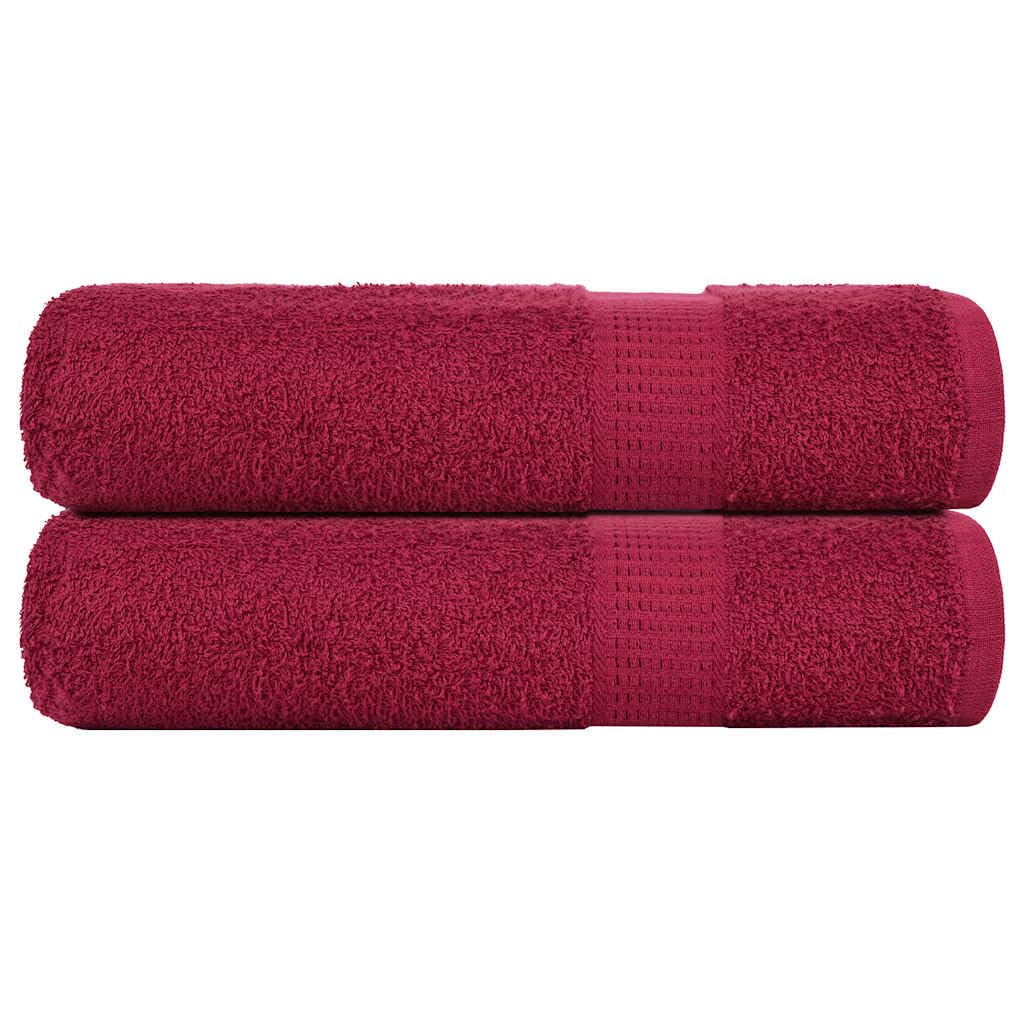 Hothingwell 2-częściowy bordowy ręcznik prysznicowy 70x140cm 360 G/M² | 100% pierścionek z bawełny fili, certyfikat Oeko-Tex, klamra do zawieszania, można prać w pralce, do użytku domowego i