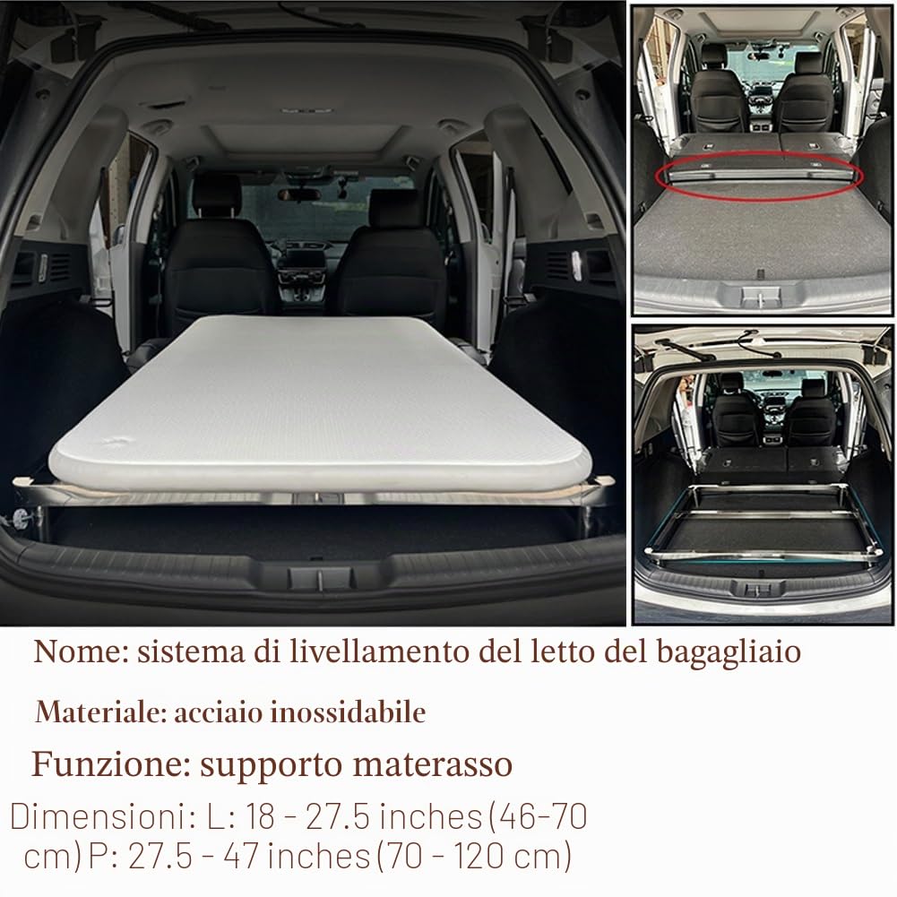 Livellatore Bagagliaio: Sistema Materasso Universale Regolabile per SUV e Station Wagon, Estraibile e Scalabile, Ad Es. Per Ford Bronco 4 Porte 2021-2025