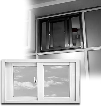 Bathroom Window Sliding Window, Household Basement Window with Lock and Screen, Custom Size Horizontal Sliding Shed Home Window PanelSize36x23in / 91x58cm WxH,ColorWhite