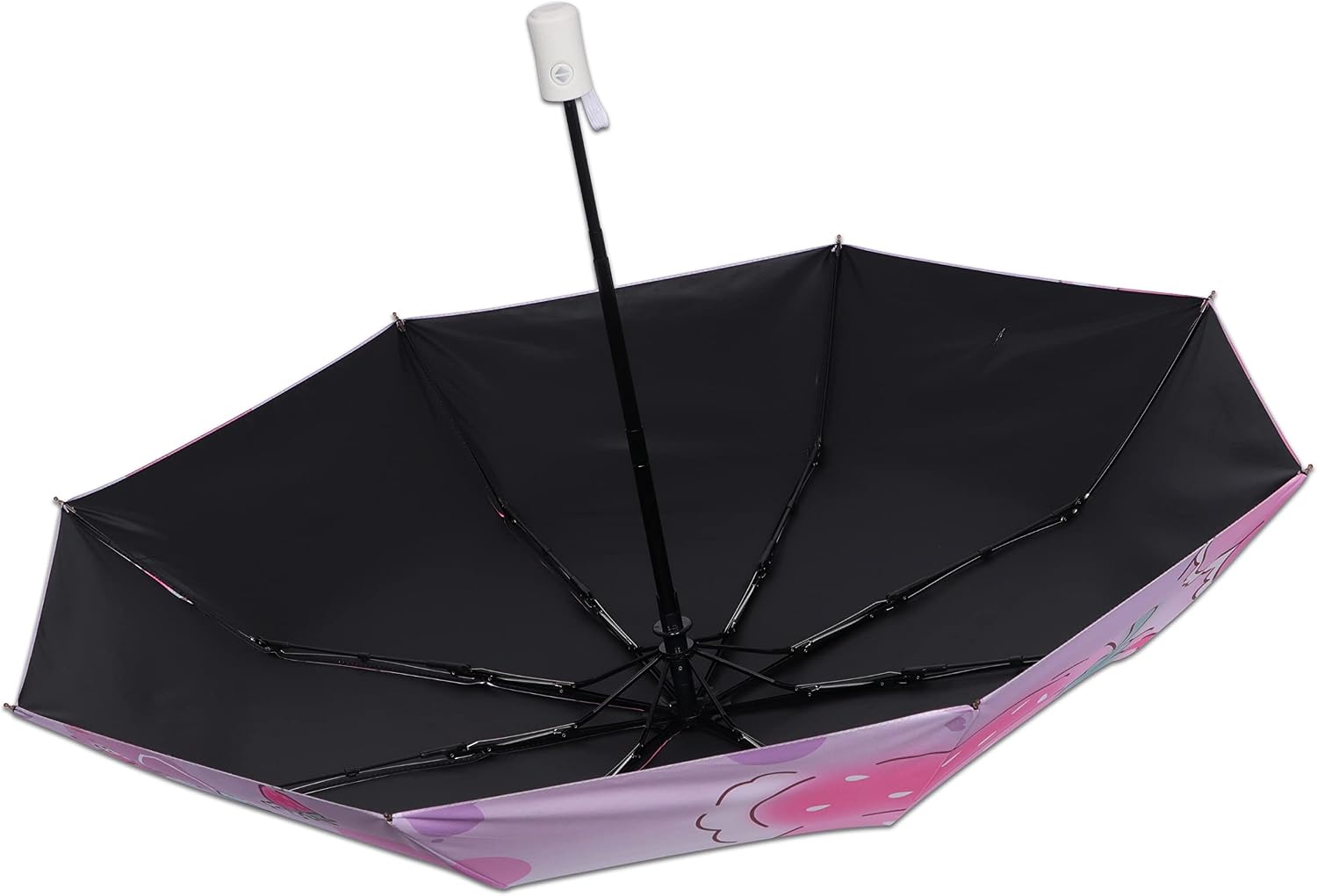 Roffatide Anime Melody Cute Pink Rabbit Umbrella - 8 Ribs, Auto Open, Compact, Folding, Travel, Windproof, Waterproof, Anti-UV Protection