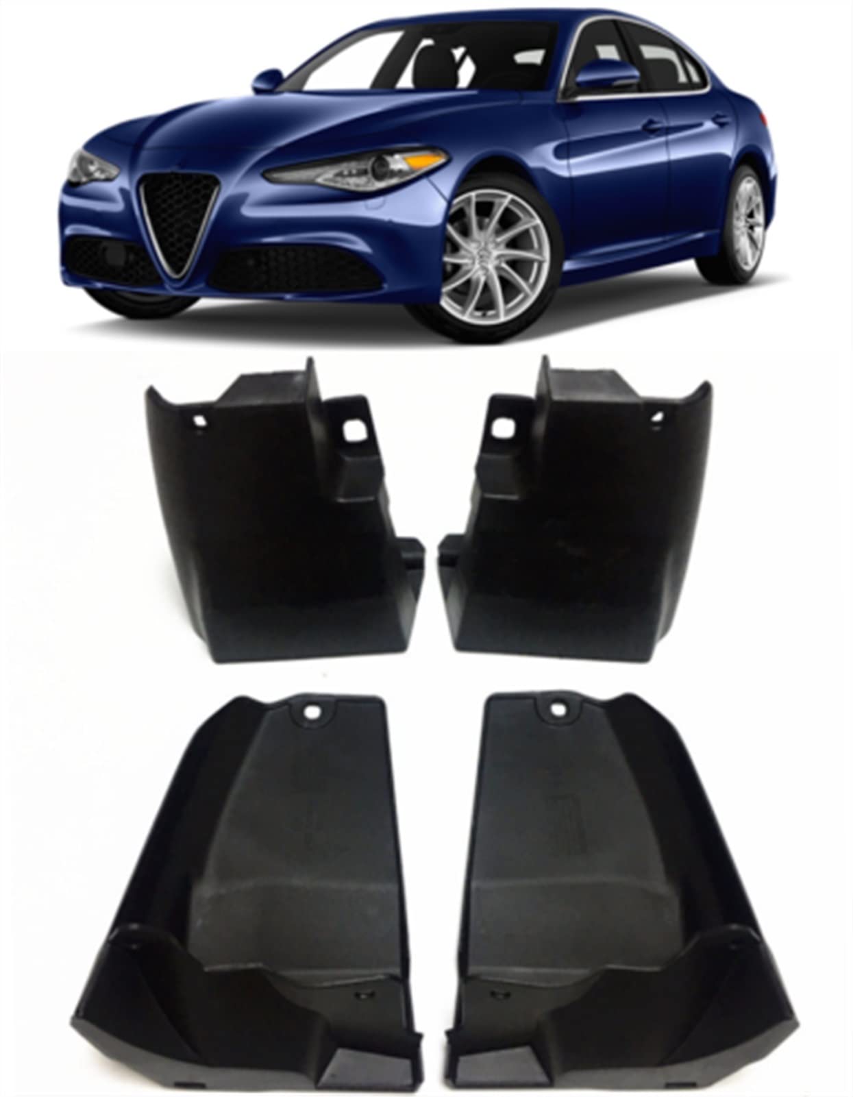 Garde-boue Alfa Romeo Giulia protection bas caisse 4 pièces