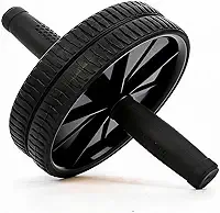 Roda Abdominal Dupla Com Barra Em Aço Suporta Até 100kg - Treino Funcional Para Abdômen Core E Exercícios Em Casa