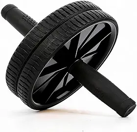 Roda Abdominal Dupla Com Barra Em Aço Suporta Até 100kg - Treino Funcional Para Abdômen Core E Exercícios Em Casa