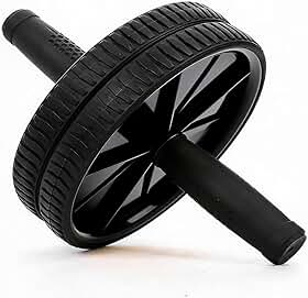 Roda Abdominal Dupla Com Barra Em Aço Suporta Até 100kg - Treino Funcional Para Abdômen Core E Exercícios Em Casa