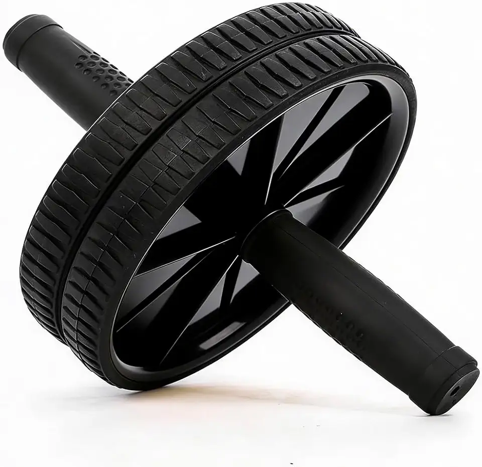 Roda Abdominal Dupla Com Barra Em Aço Suporta Até 100kg - Treino Funcional Para Abdômen Core E Exercícios Em Casa