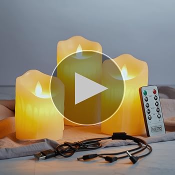 Amazon.co.jp : AnnTec LEDキャンドルライト USB充電式 【3点