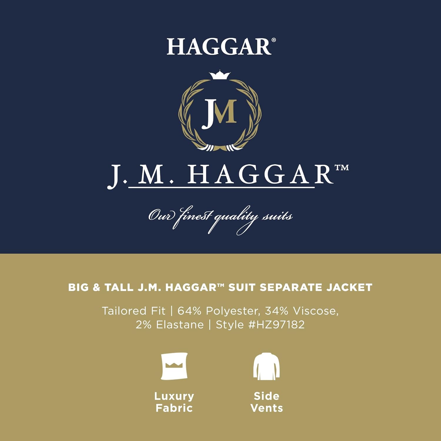 Haggar Mens Jmh Premium Stretch Tailored Fit Suit Separate Pants and Jackets (Big & Tall Sizes) - Image 6