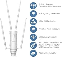 Vista 2 de WAVLINK AC1200 Extensor de WiFi al Aire Libre de Largo Alcance, Punto de Acceso al Aire Libre a Doble Banda Resistente a la Intemperie con POE