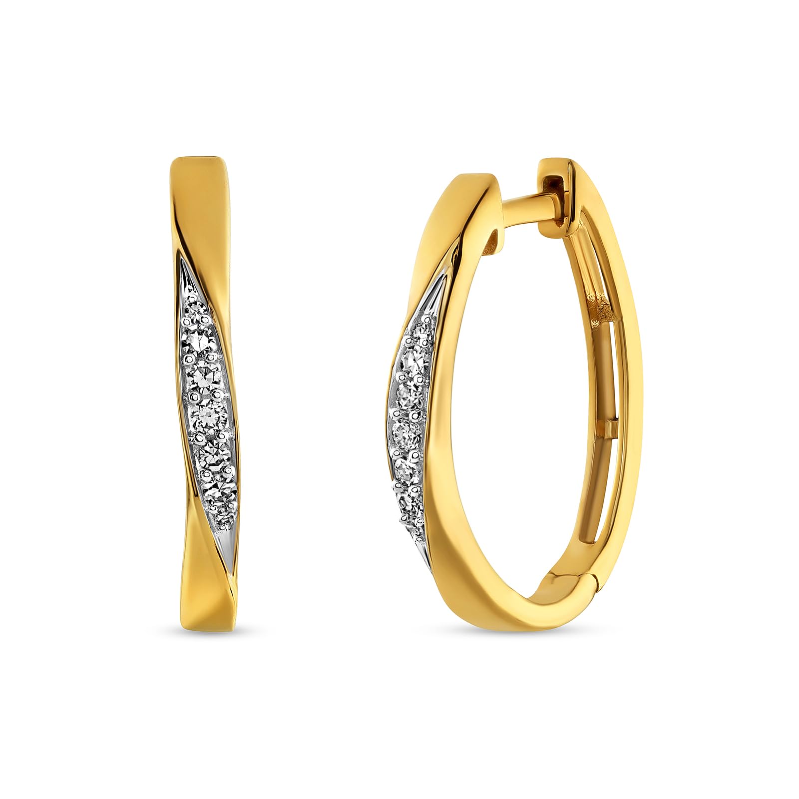 Jewels Lab Grown Diamonds (0.16 Ct) Crossover Curve Hoop Earrings | 925 Sterling Silver | SI Clarity E-F Color | SGL Certified | Fine Jewellery | Gifts for Women & Girls-image-4