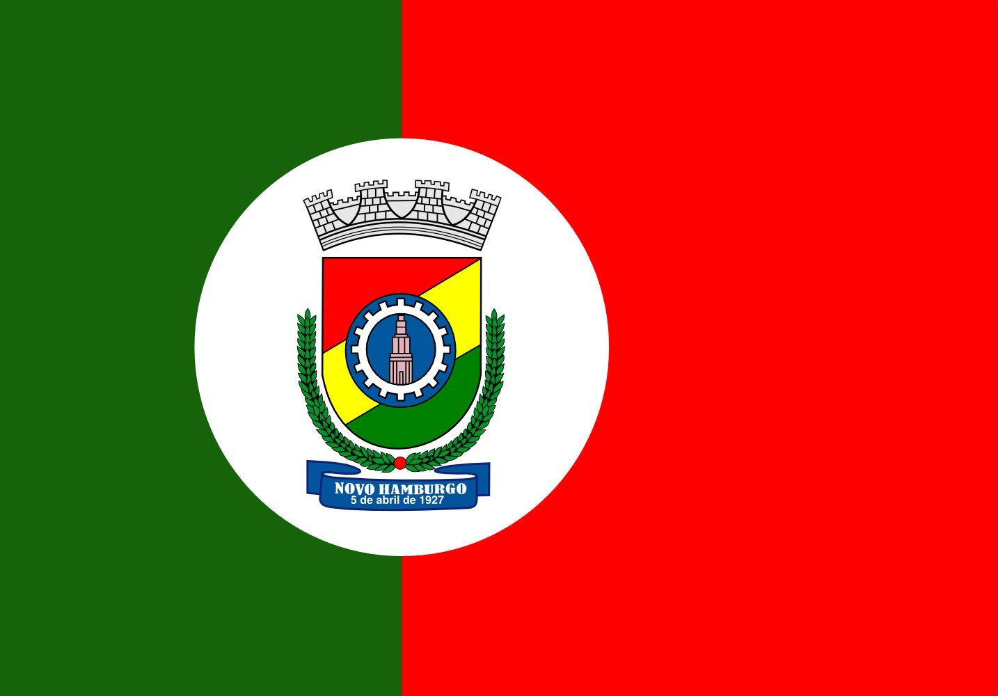 Drapeau Large Novo Hamburgo pavillon Rio Grande do Sul mât extérieur