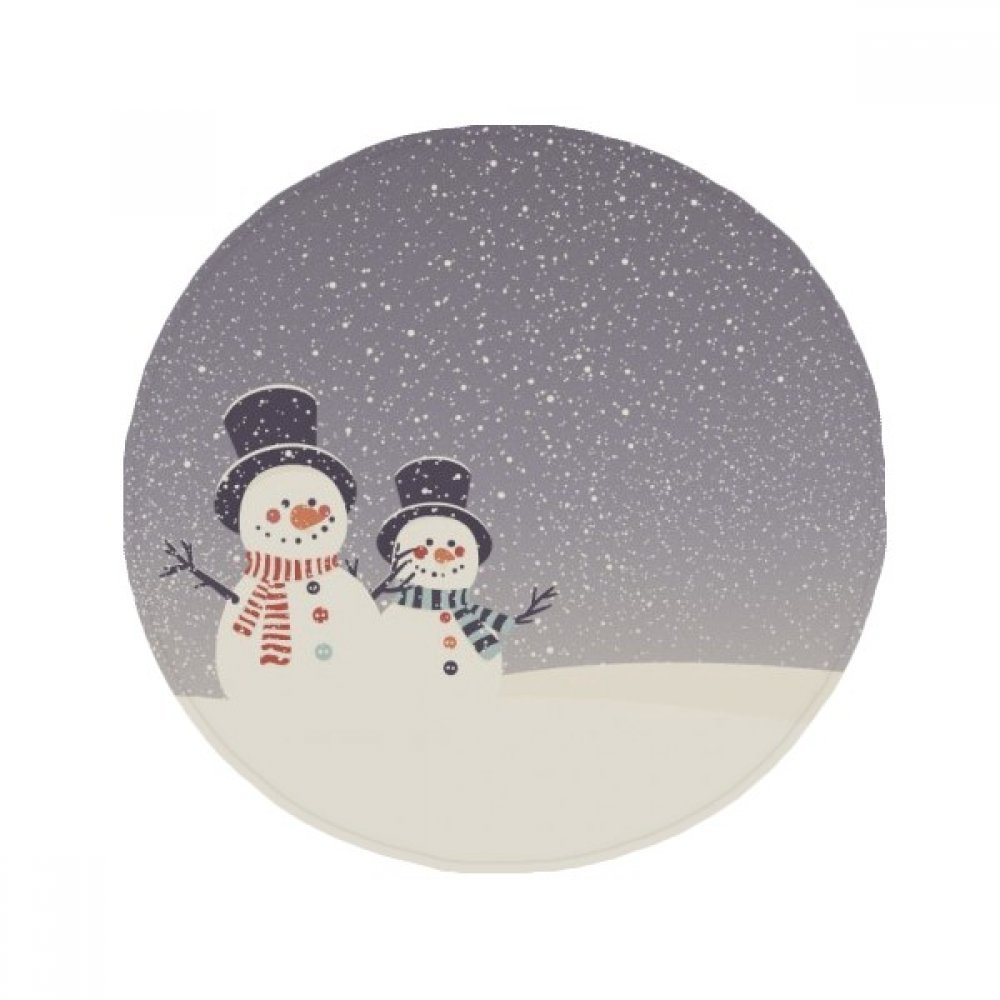 Tapis rond antidérapant 50cm festival de flocons de neige multicolore pour la maison