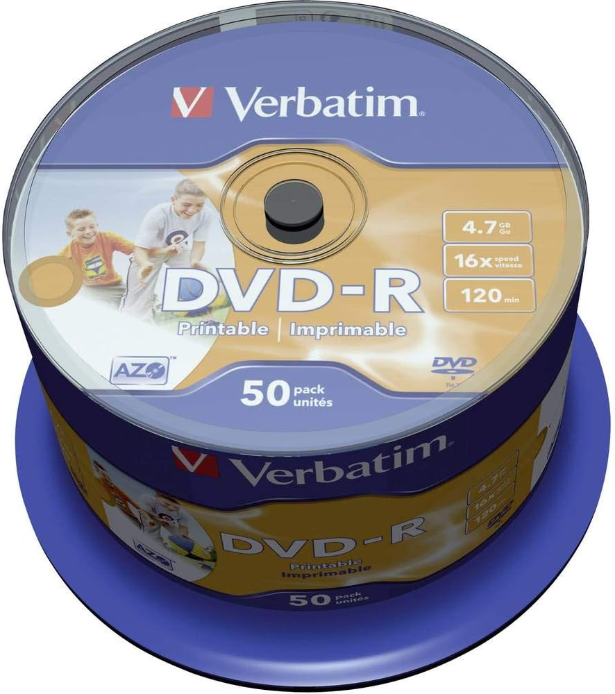43533 DVD-R 4.7GB 16x Printable 50 Pack Spindle