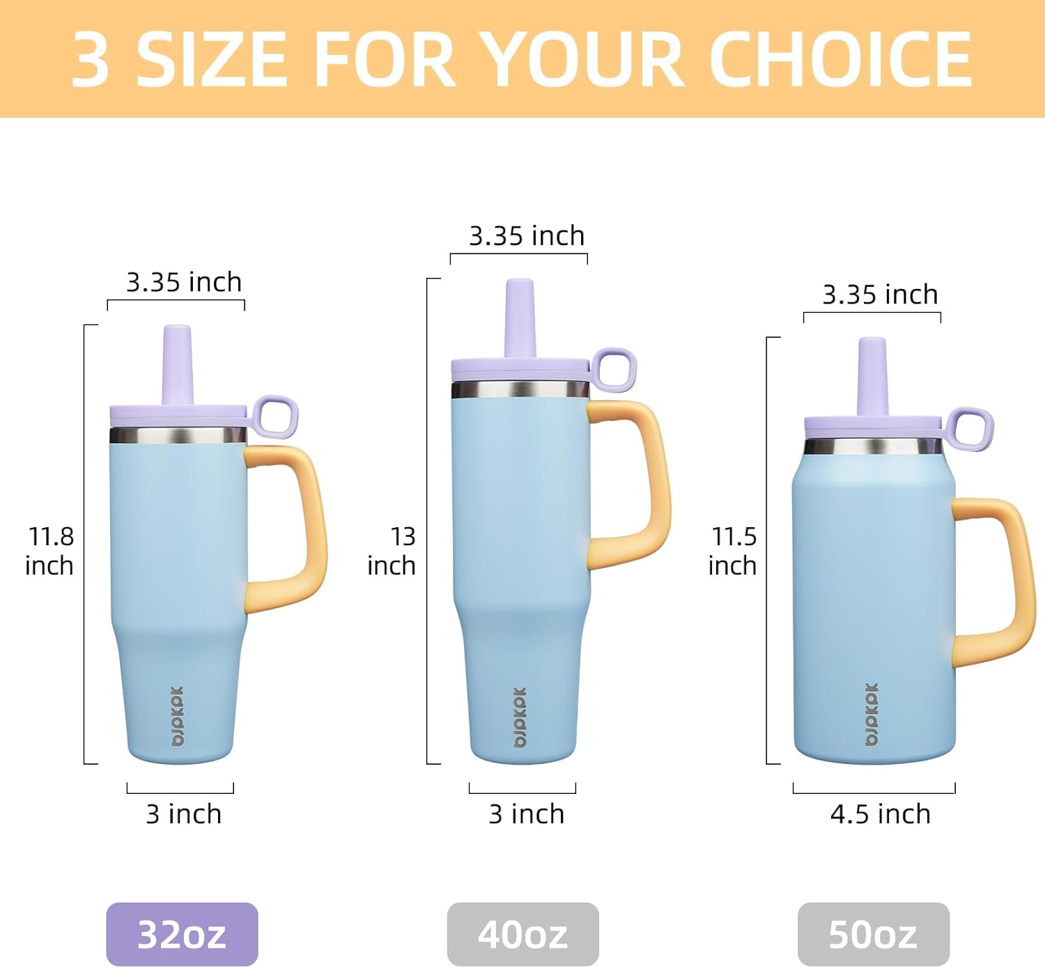 BJPKPK 32oz Stainless Steel Insulated Tumbler with Handle and Straw Travel Coffee Mug Thermal Cups with Lid,Blue - Image 5