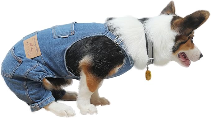 Overalls de mezclilla para perro, disfraz de jeans para perros pequeños y medianos miniatura 5
