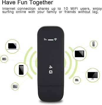 Ejoyous Wire Less Network Router, 4G LTE USB Portable Wi Fi Router Pocket Mobile Hotspot Wire Less Network Smart Router Support Up to 10 Wi Fi Users (with WI FI Function)