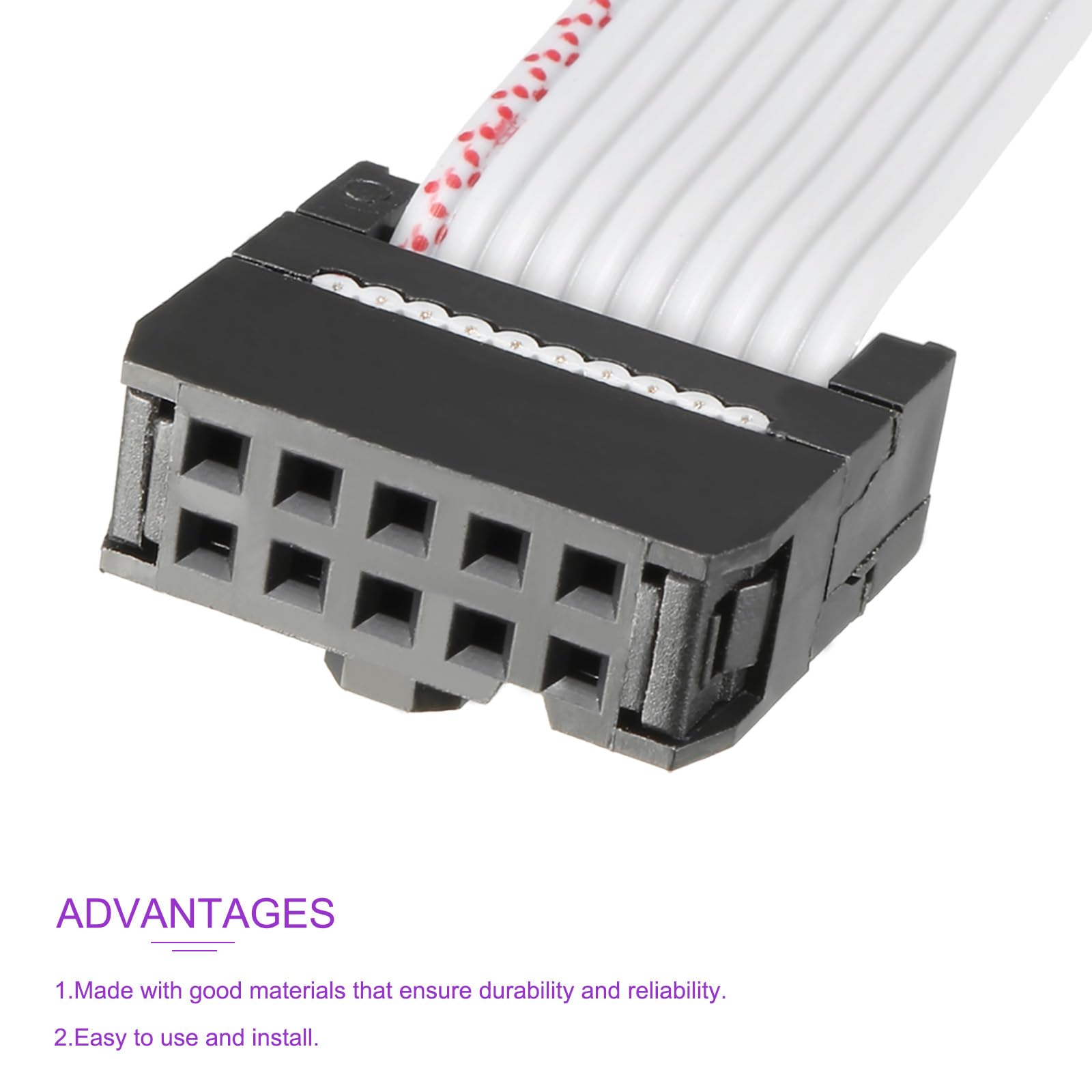 DMiotech 3pz 10 Pin Piatto Nastro Cavo Tipo C 2,2 Piedini 2,54 mm Passo IDC Grigio Cavo per Fotocamere Digitali, Computer