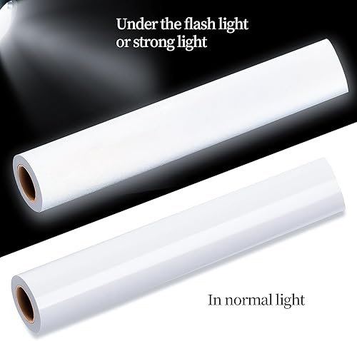 Miniatura 2 de VINYL FROG Rollo de vinilo reflectante de transferencia de calor, 12 x 40 pulgadas, cambia de color debajo de la linterna, vinilo HTV fácil de
