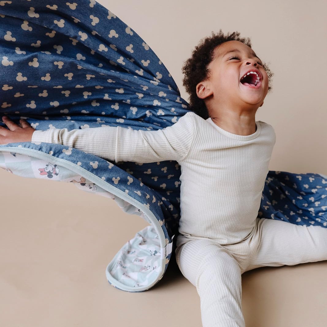 Large Premium Knit Baby 3 Layer Stretchy Quilt Blanket "Mickey Mouse & Friends" by Copper Pearl