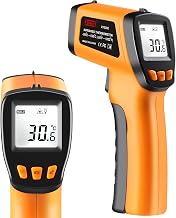 Infrared Thermometer (-50℃ to 550℃), XinJiaYi Laser Gun Temperature Laser Gun for Pizza Oven, Non-Contact Laser Thermometer for Kitchen/BBQ/Grill/HVAC, Surface Thermometer, Yellow