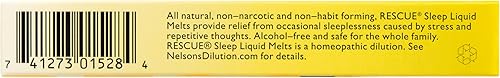 Vista 2 de Bach RESCUE SLEEP Liquid Melts, sabor a vainilla naranja natural, ayuda natural para dormir, alivio del estrés, esencia floral homeopática, libre