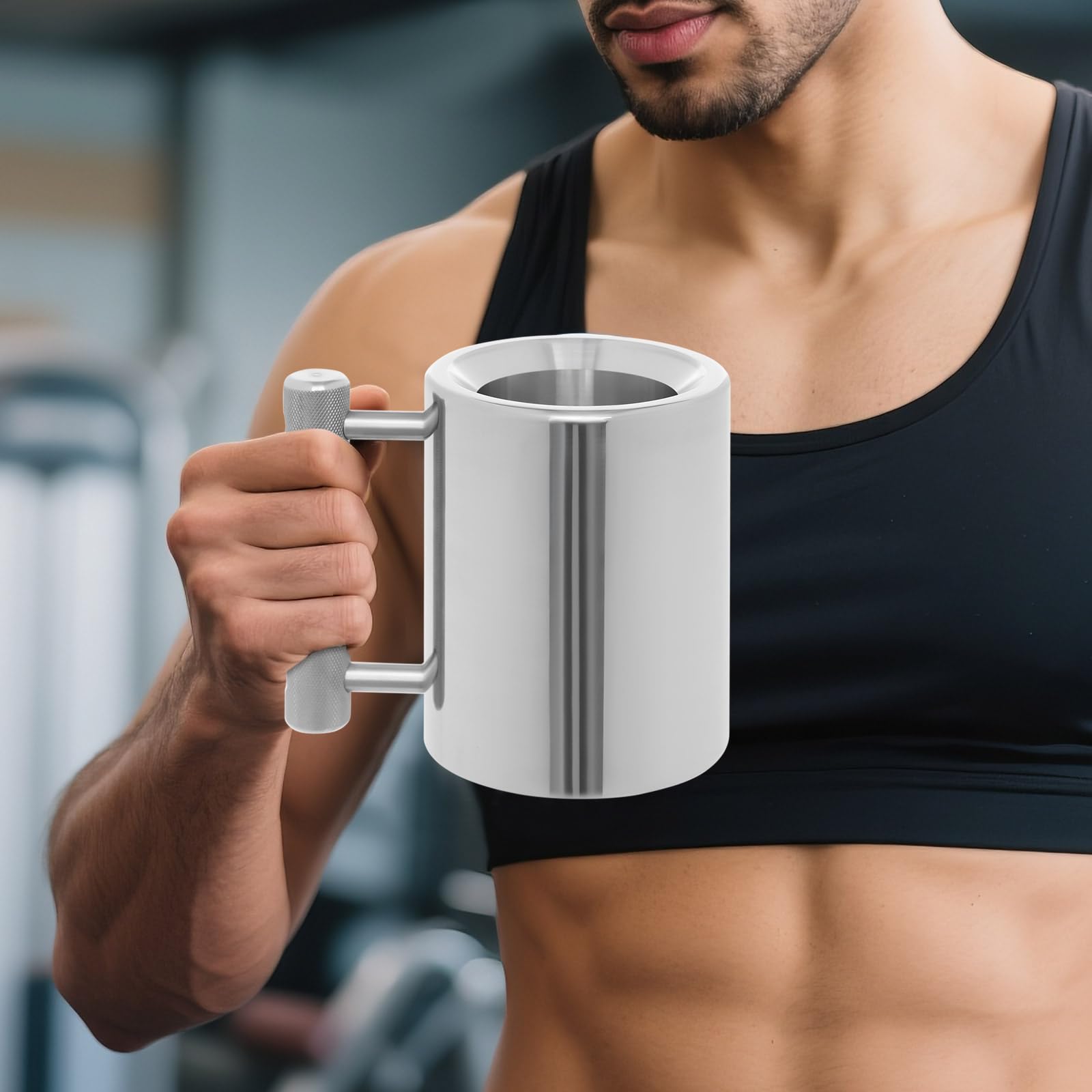 Taza pesada, 10 kg, con mancuernas, acero inoxidable, para fitness, entrenamiento de fuerza, regalo para el uso en casa o en el gimnasio