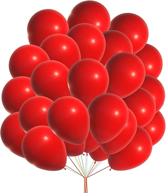 Red Balloons 10 inch Round Balloons Romantic Red Balloons Valentine Decoration Birthday Party Wedding Red Christmas Decorations 25 Pieces