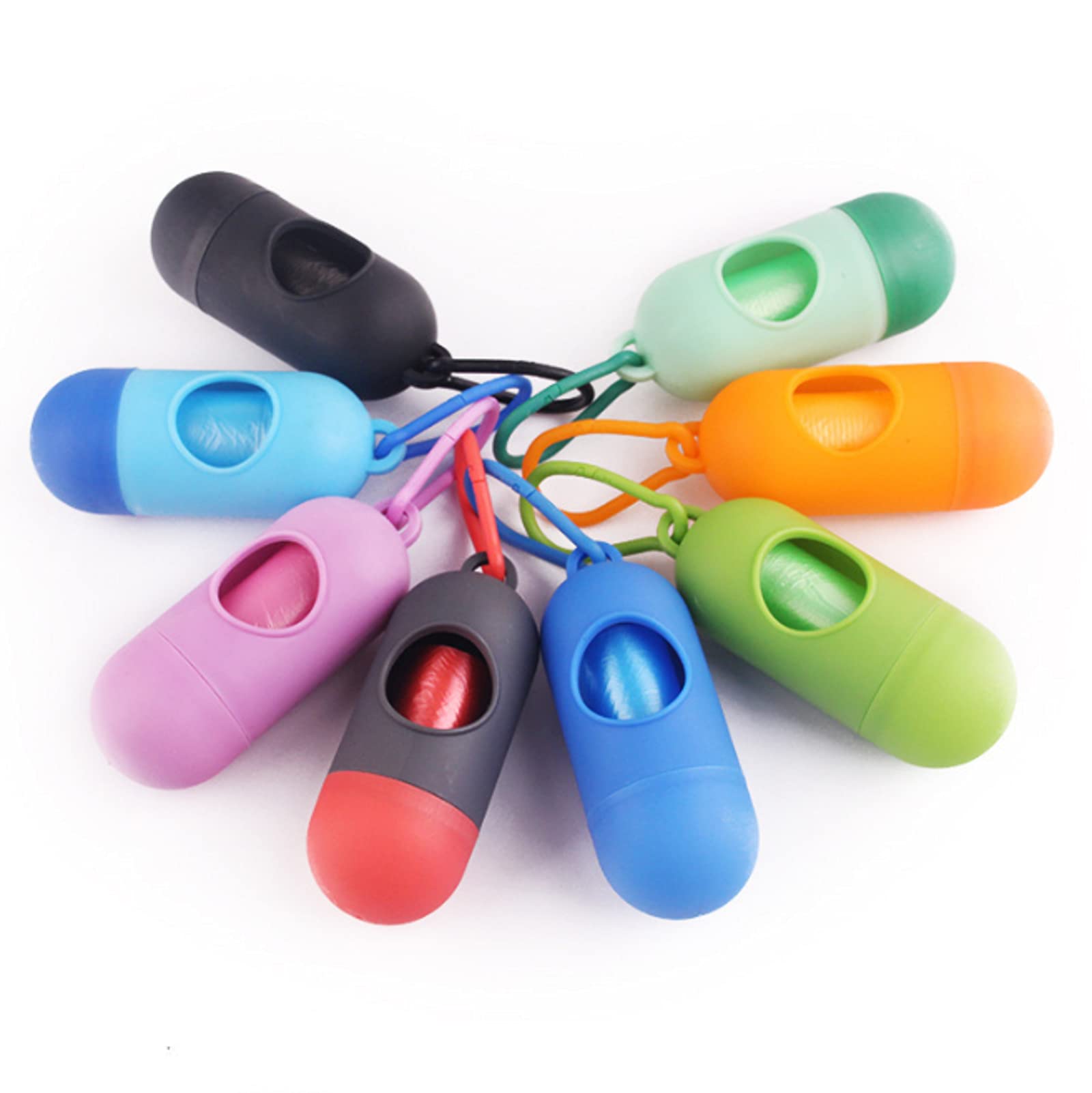 100 bolsas para excrementos de perro, dispensador de bolsas con clip de lino, color rojo, incluye 15 bolsas para excrementos de perro