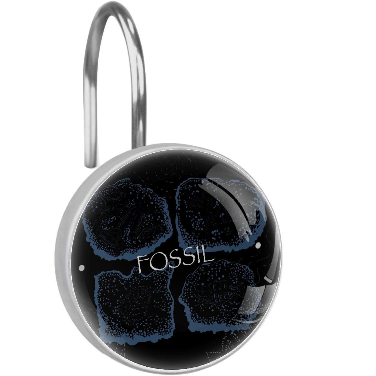 Crochets rideau de douche fossile poisson en acier inoxydable haut de gamme x12