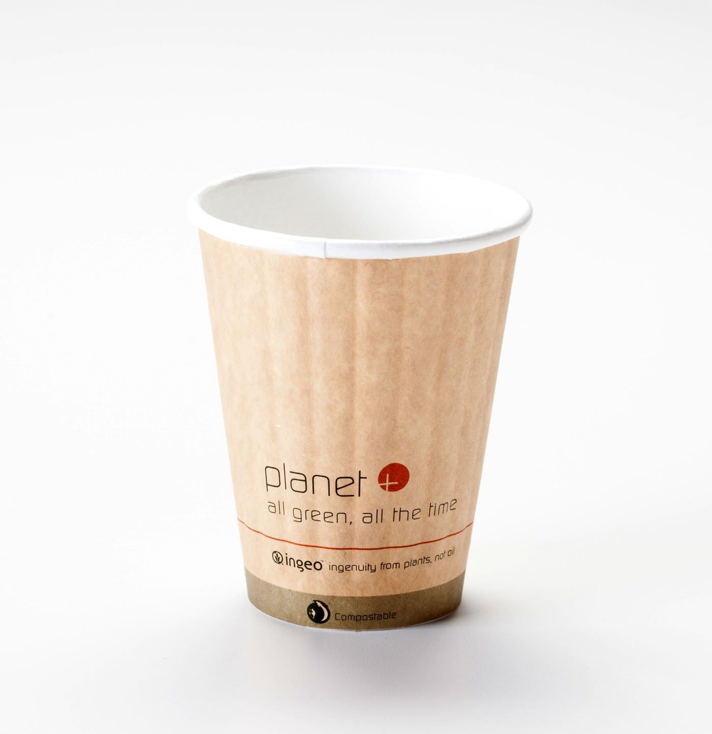 8 Oz. Biodegradable Hot Drink Cup PLA Lined Built-in Heat Sleeve (Pack of 500)