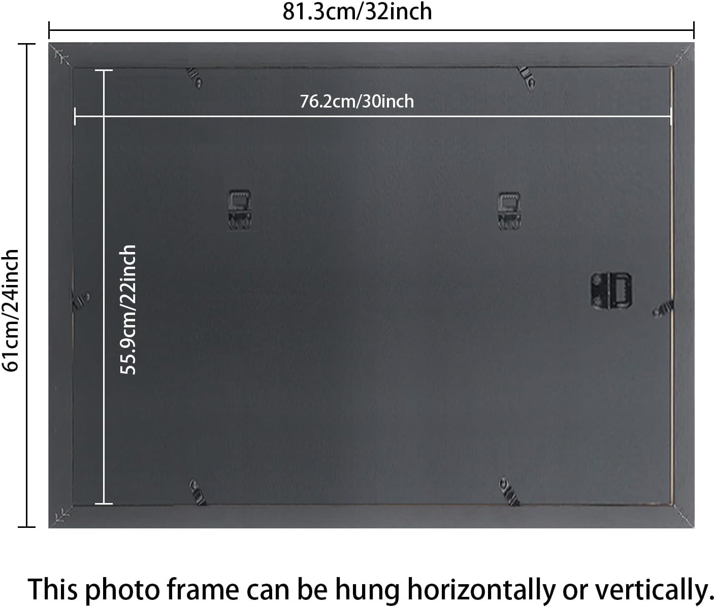 22x30 inch Picture Frame Solid Wood Black,Suitable for Panoramic Photo Frame, Posters,Painting,Group Photo,Puzzle (A23B2230)