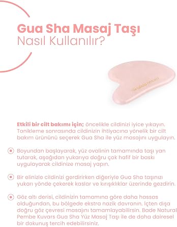 Bade Natural Pink Quartz Gua Sha Facial Massage Stone