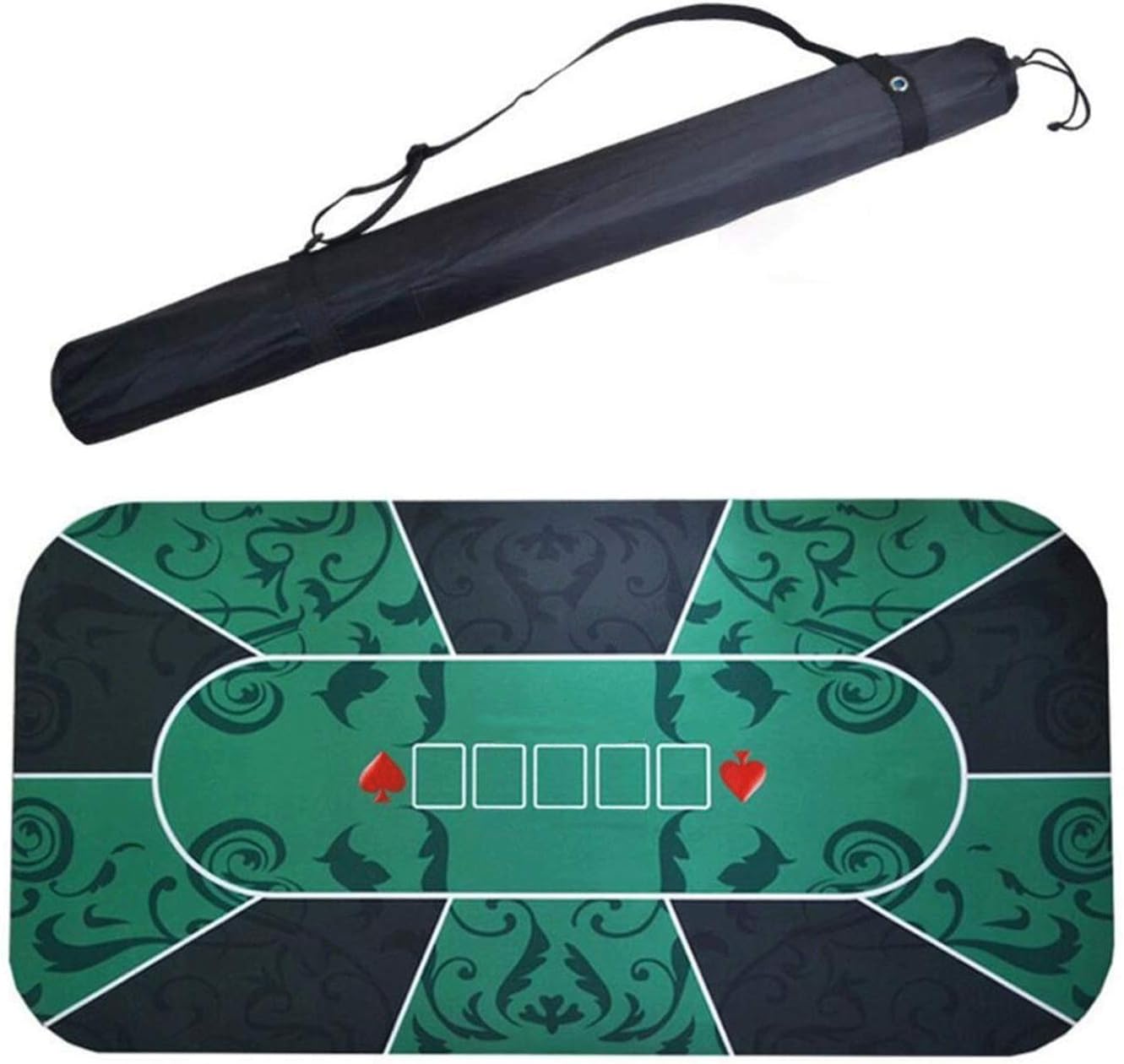 Layout Poker mat Portable Poker Table Top 1.2m Texas Hold'em Poker Suede Rubber Table Cloth Table Top Digital Printing Casino Board Game Poker Desk Pad (Color : 2) (1)