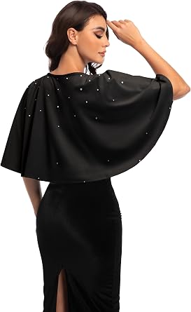 Womens Soft plush Shawl Wraps Shrug stunning pearls for Evening Dress Wedding Cape Cover Up 1920s White Shawl