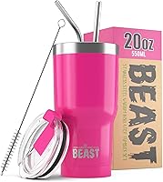 Vista 10 de Beast Vaso de 20 oz de Acero Inoxidable con Aislamiento al Vacío para Café y Hielo de Doble Pared Termo de Viaje (Arcoíris)