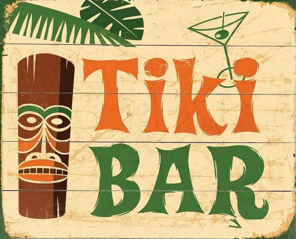 Targa In Metallo Retrò 30x20cm - Welcome To Our Tiki Bar - Decorazione Da Parete Per Casa, Cucina, Bar Esterno