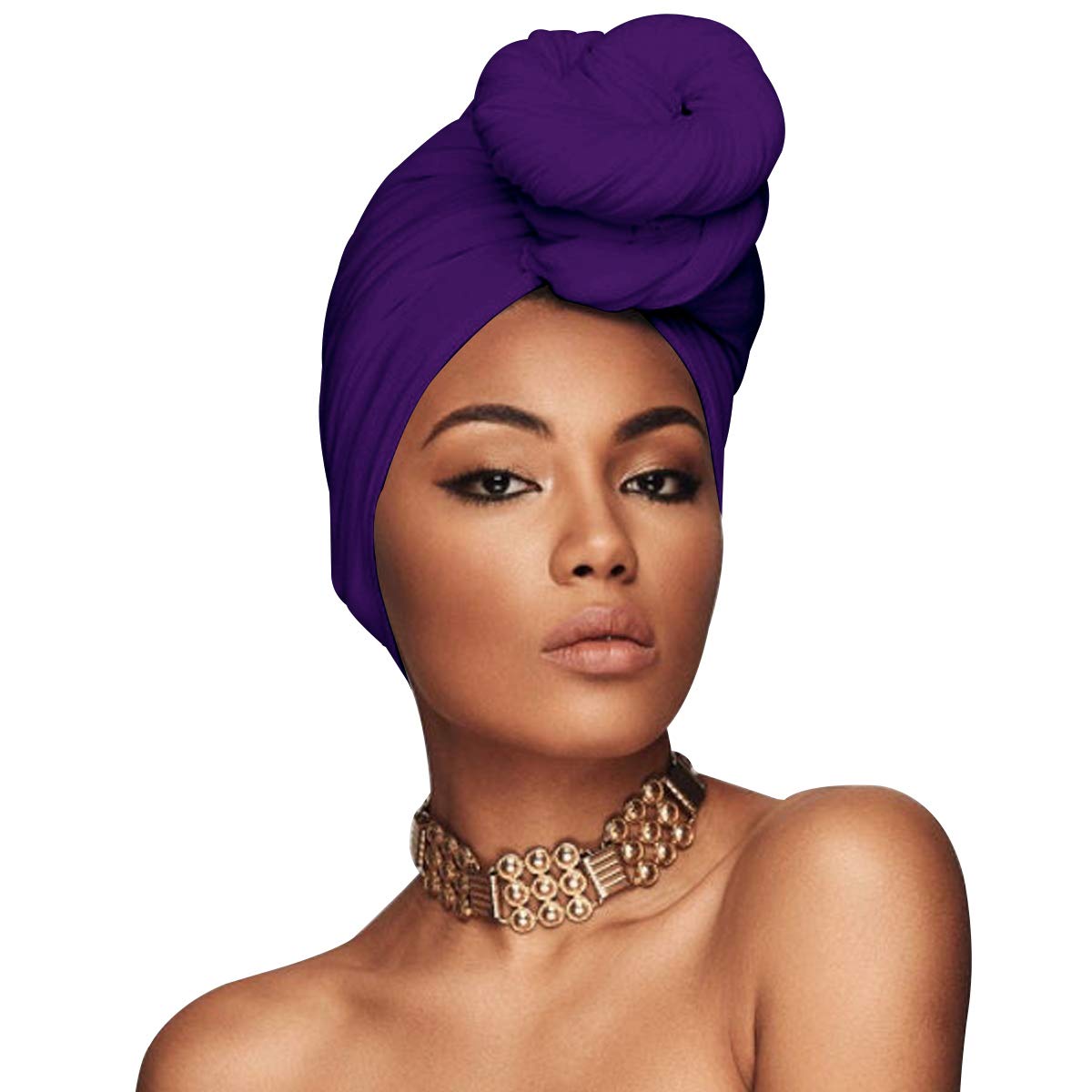 ACRABROS Stretch Jersey Turban Head Wrap, Urban Hair Scarf - Ultra Soft, Extra Long 79” x 32”,Breathable