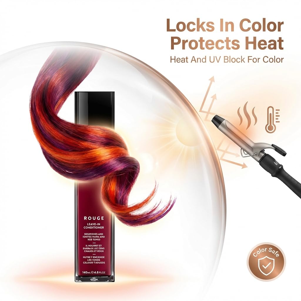 PRISM Pigmented Leave-in Conditioner for Color Treated Hair - Rouge Conditioner - 140 ML - Sulfate and Paraben-Free