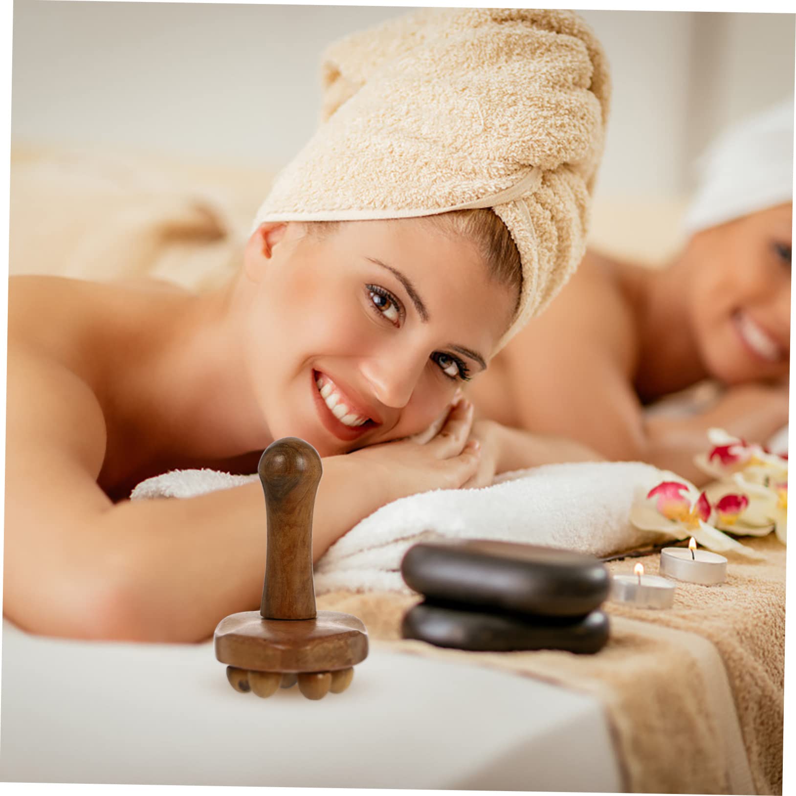 BESTYASH 4piezas Masajeador De Madera Multiusos Para Relajación Herramienta De Masaje De Aromaterapia Para Espalda Cuello y Piernas Diseño De Cuerpo De Madera Natural