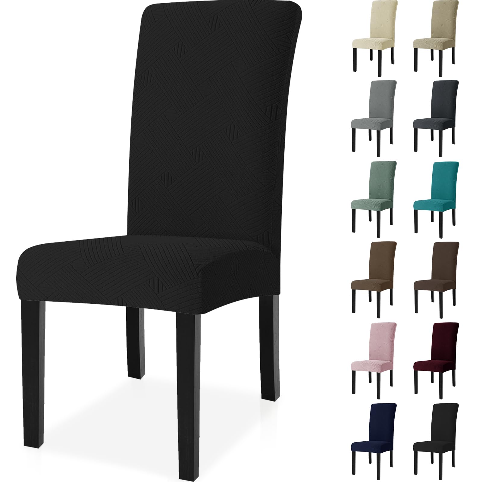 Ystyle Universal Stretch Stuhlhussen 6er Set, Schwarz