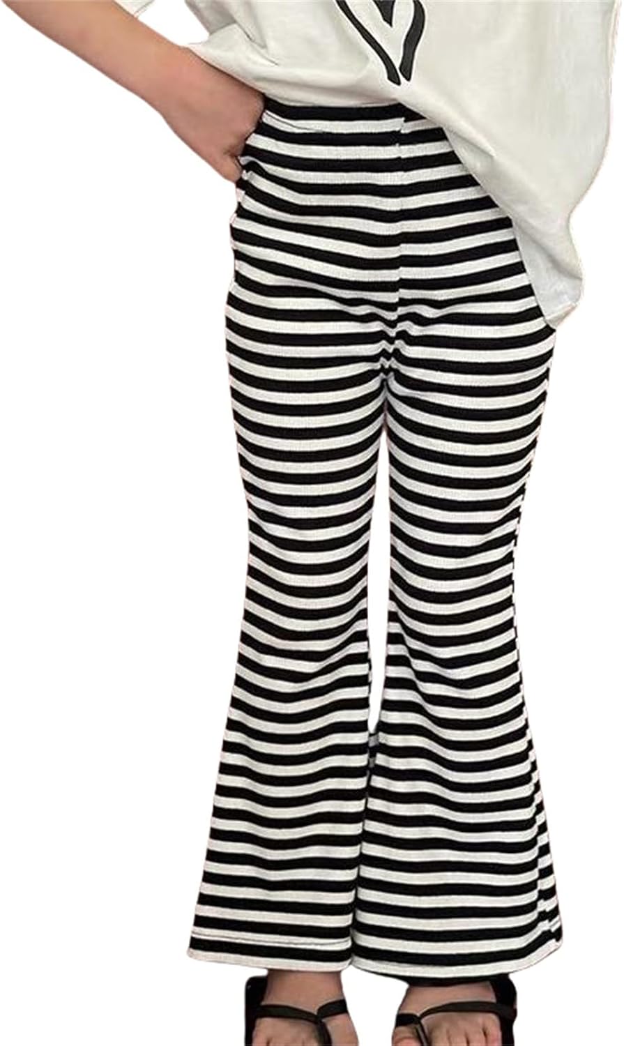 Girls' Wide Leg Pants Elastic Waist Baggy Comfy Sweatpants Kids Casual Loose Trousers with Pockets