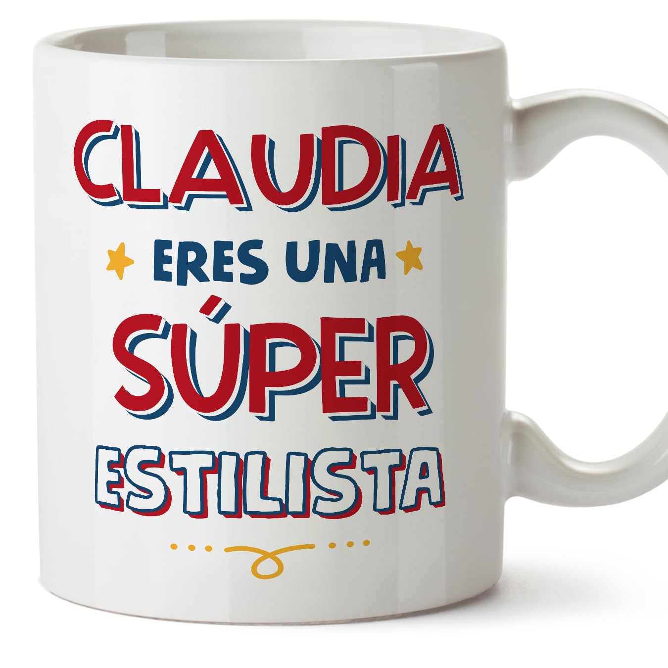 MUGFFINS Personalised Mug for Stylist Woman - in Spanish - Eres Súper - Funny Custom Gift for Colleagues - Ceramic 11oz Mug
