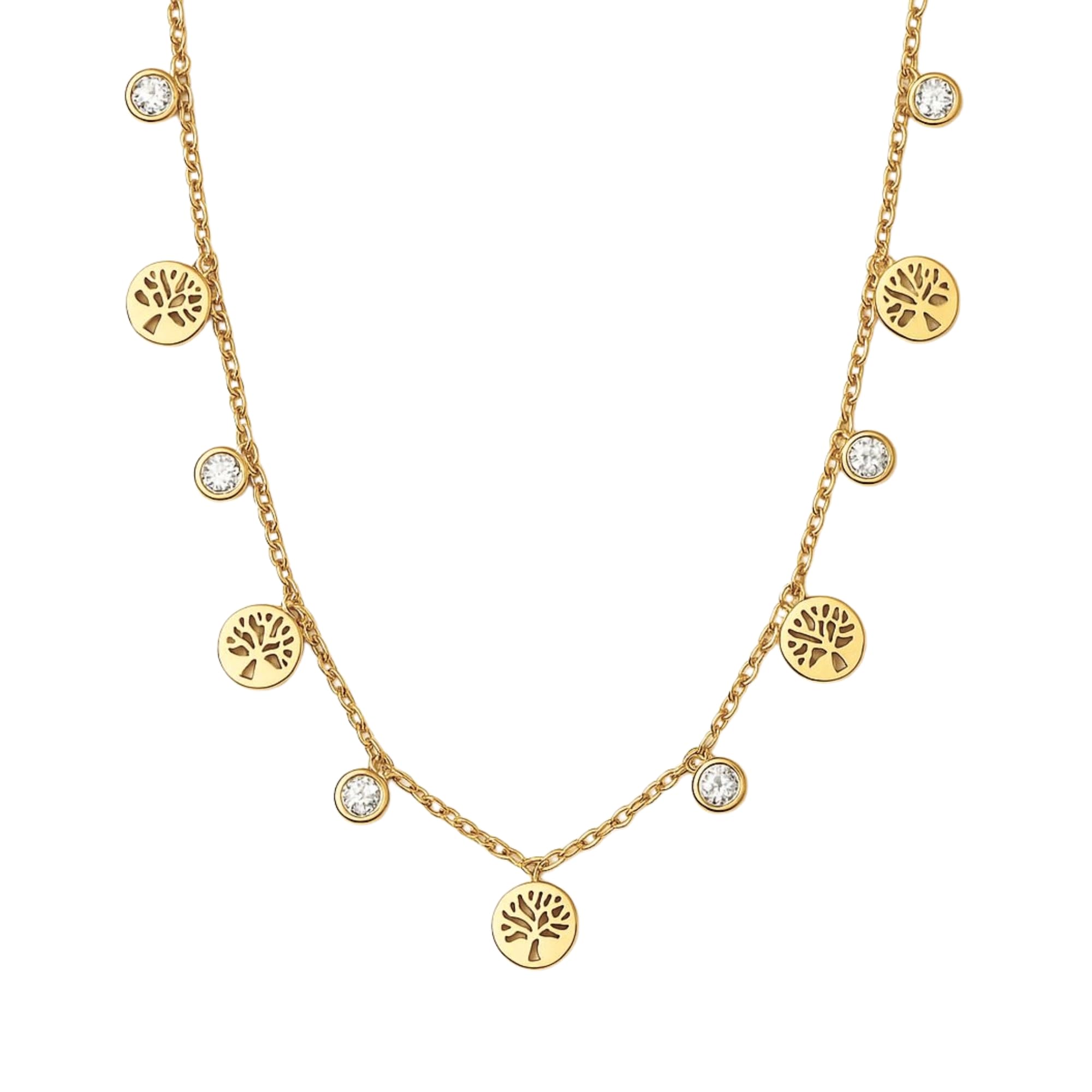 Chic Zirconia Tree of Life Charm Necklace for Women | Anti Tarnish Jewellery Simple Necklace for Girls Stylish | Dainty Jewellery for Women Adjustable Chain for Girls | Mothers Day Gift for Mom-image-6