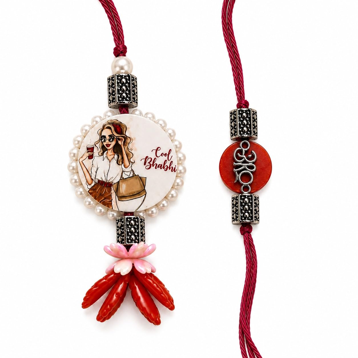 Cool Bhabhi Pearl Charm Bhai Bhabhi Rakhi Set-image-43