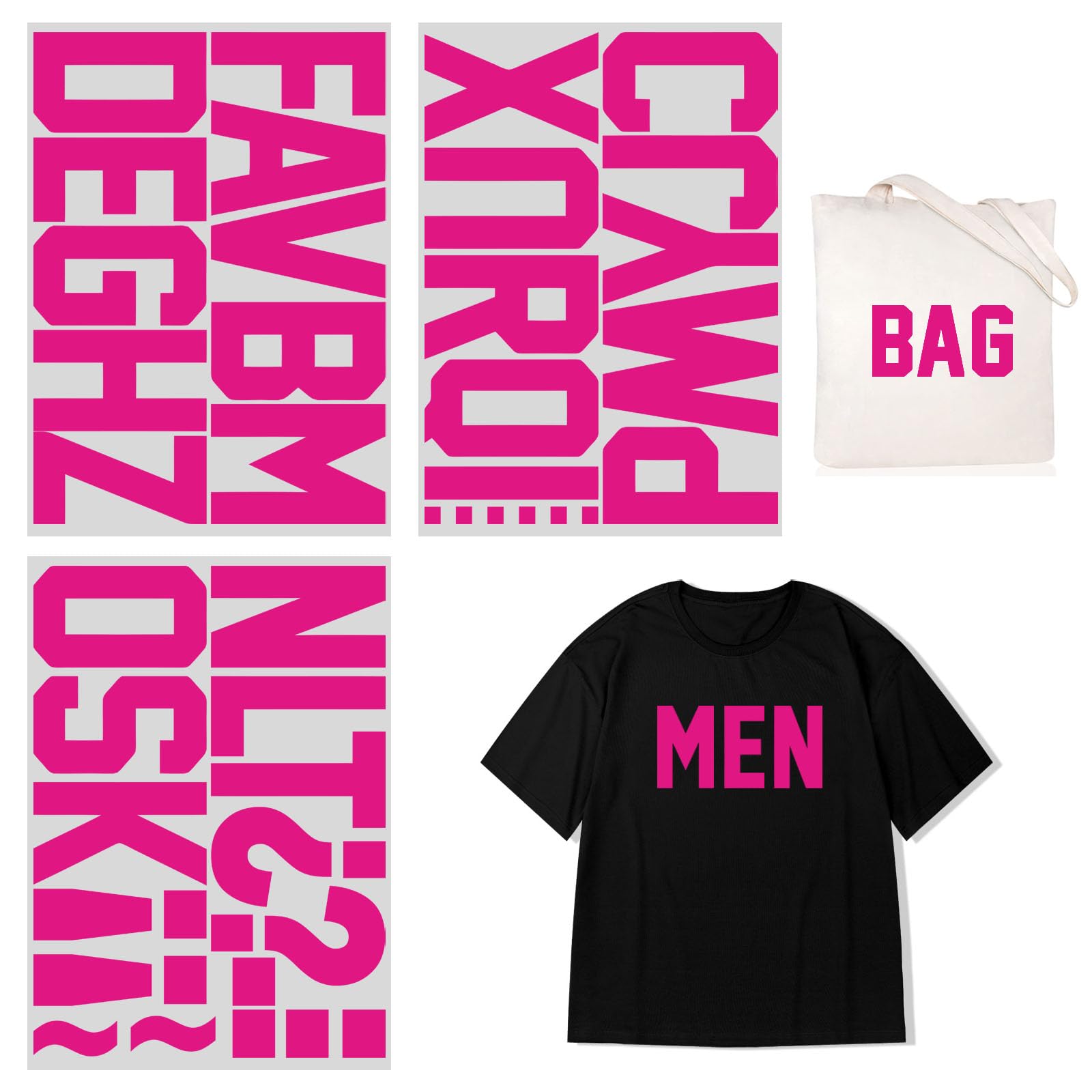 4 Inch Iron On Heat Transfer Letters Alphabets Fabric Vinyl DIY for Sport Jerseys T Shirts Clothes Slogan Printing Crafts Decoration (Magenta) โ image 1