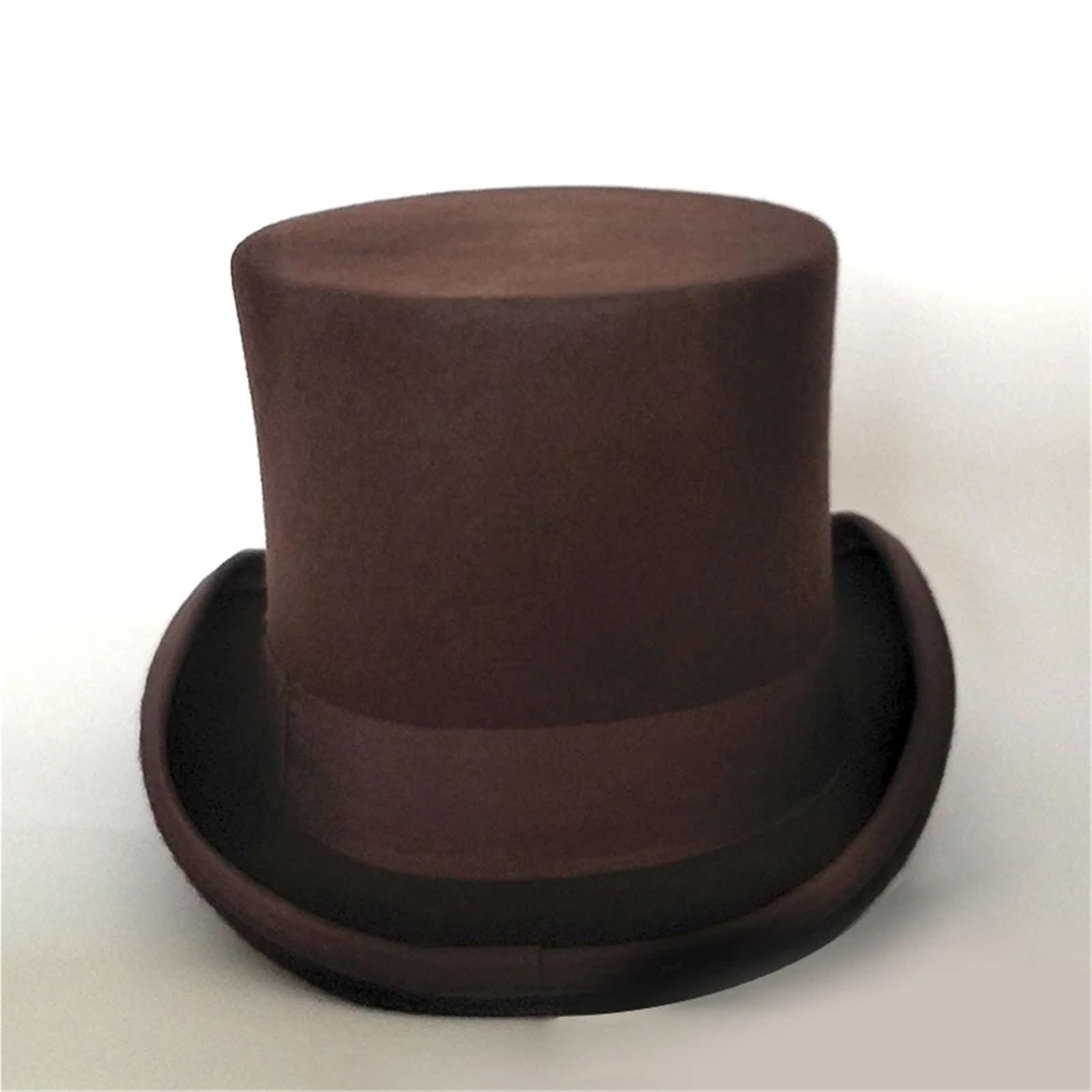 Sombrero Copa Sombrero de Copa de Fieltro de poliéster for Hombres y Mujeres, Sombrero de Copa cilíndrica, Vestido de Fiesta, Disfraz, Sombrero de Teatro de Mago Fedora(Black,M)