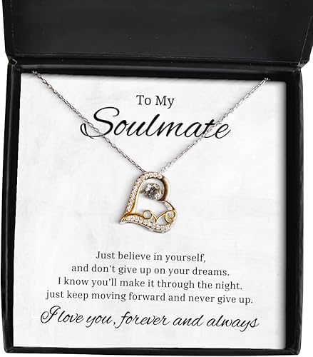 to My Soulmate Love Dancing Necklace, Just Believe in Yourself and Don't Give Up On Your Dreams, Best Birthday Gifts, Engagement Gifts, Wedding