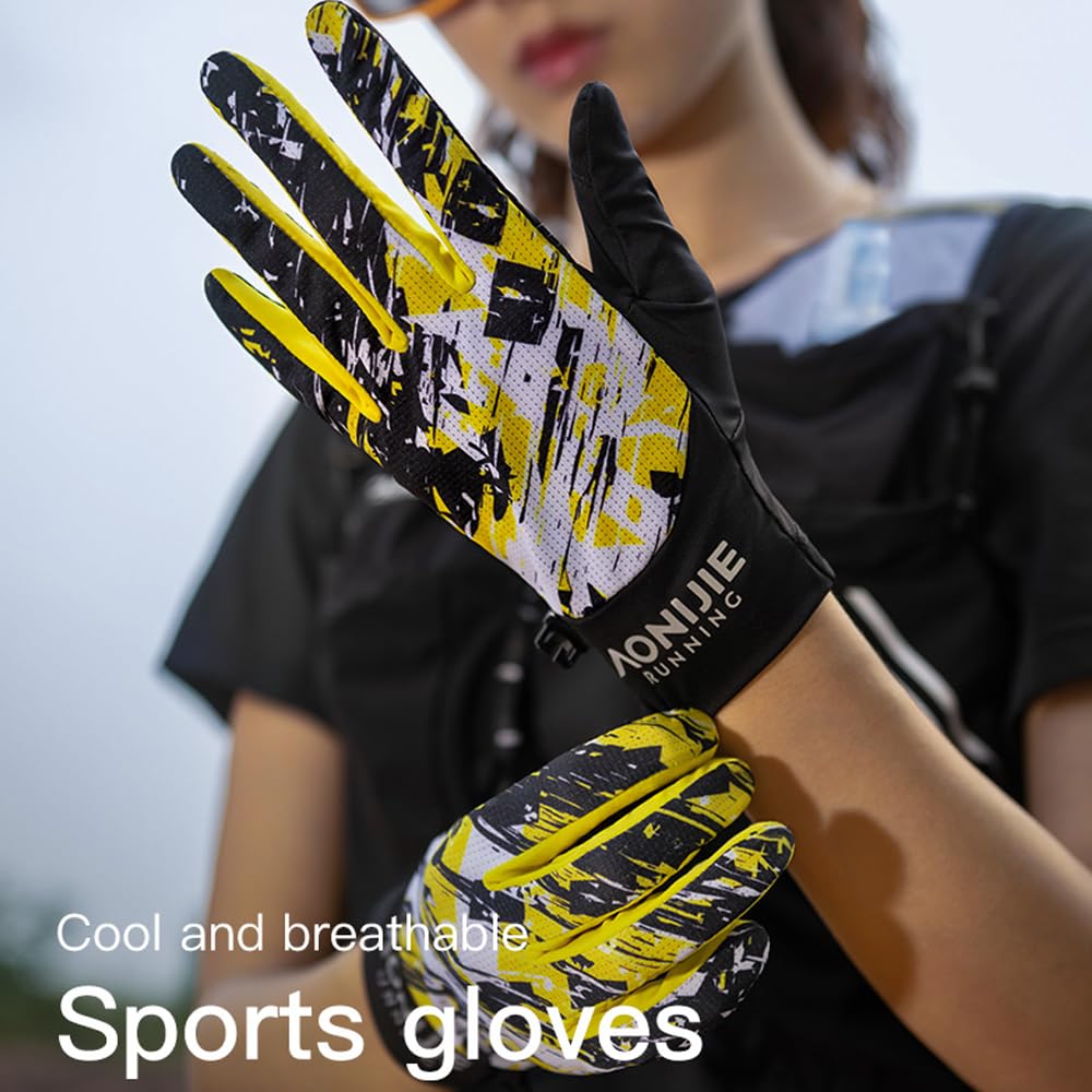 AONIJIE Sports Gloves for Men Women, Touch Screen Gloves Running Cycling, Breathable Anti-Slip Outdoor Gloves (X-Large)